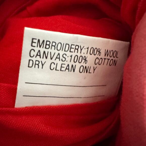 Vintage Wool Needlepoint Christmas Stocking Santa Playing Golf Handmade Golfer - Picture 4 of 6